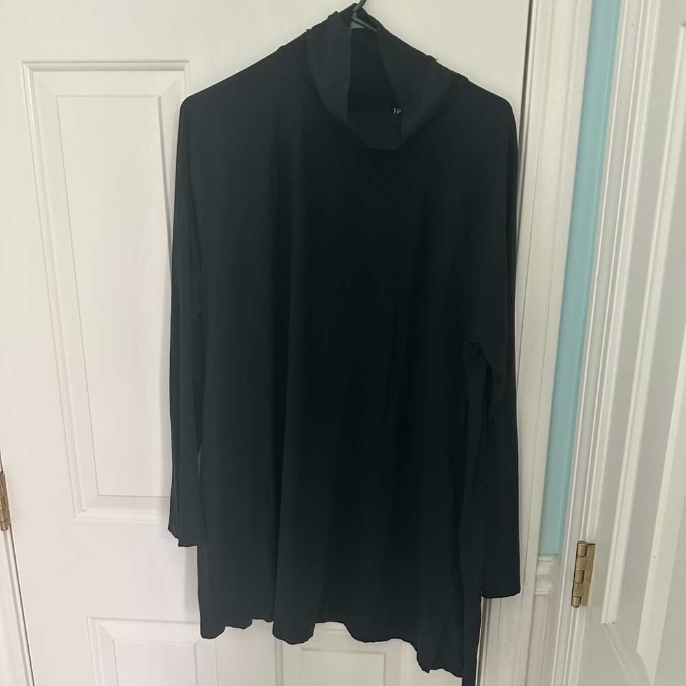 J. Jill Luxe Supima Black Turtleneck Tunic size XL Tall